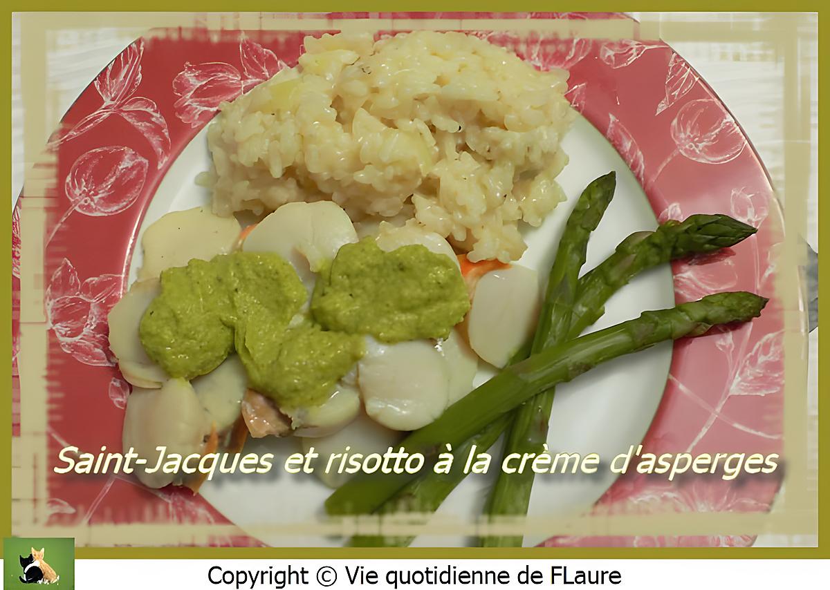 recette Saint-Jacques et risotto à la crème d'asperges