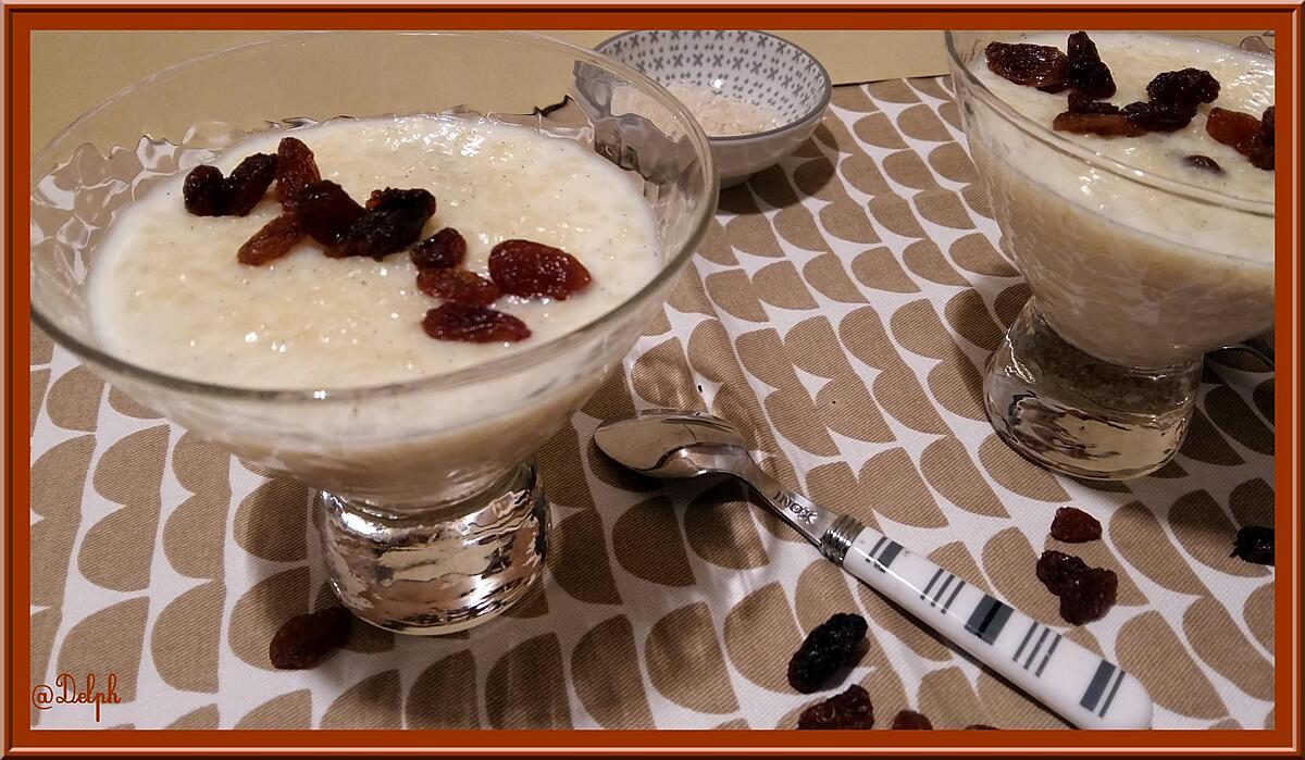 recette Riz au lait aux raisins et Rhum