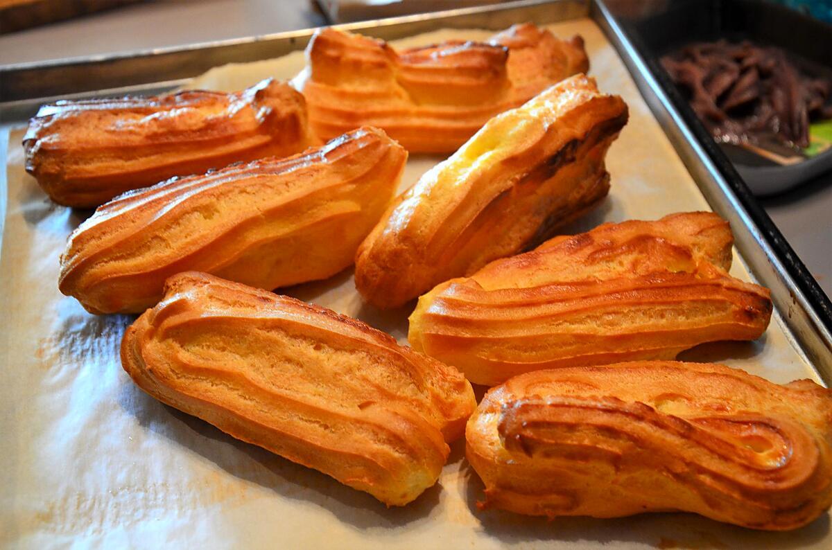 recette éclairs framboises crème fouettée