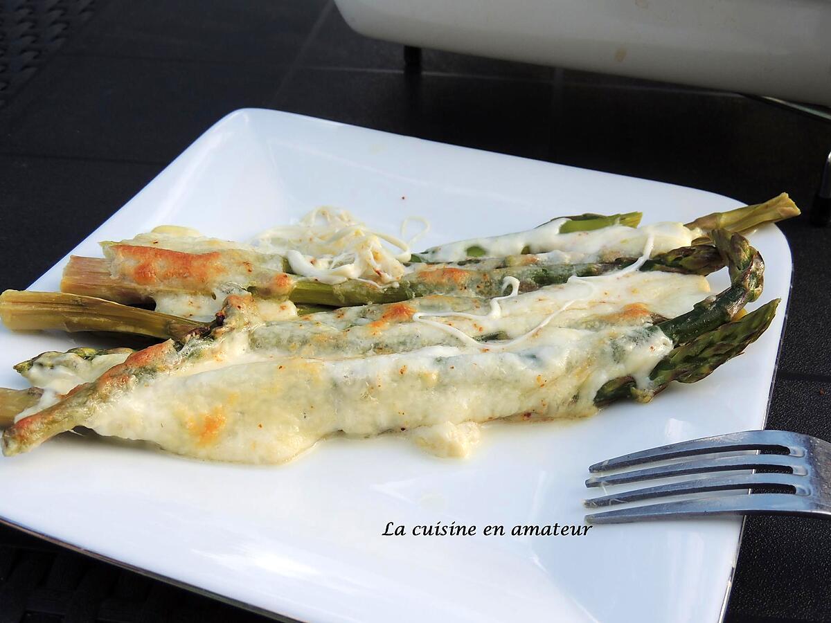 recette Asperges vertes gratinées à la mozzarella