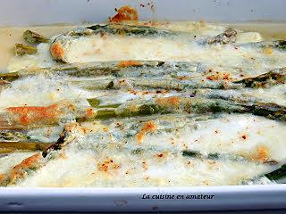 recette Asperges vertes gratinées à la mozzarella