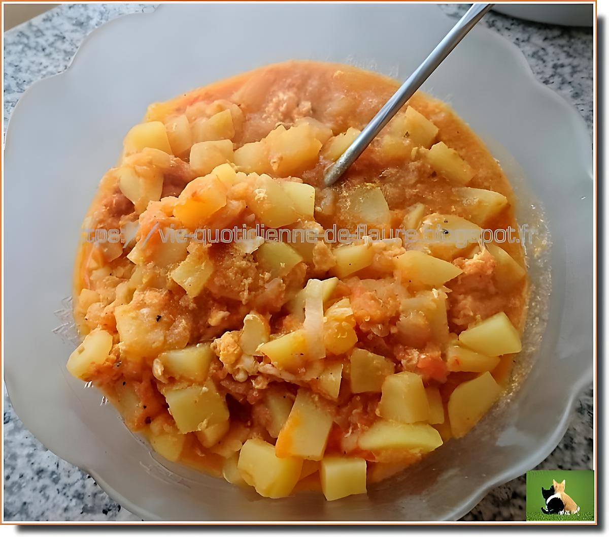 recette Rata de pommes de terre et tomates, sans viande au cooking chef (Kenwood)