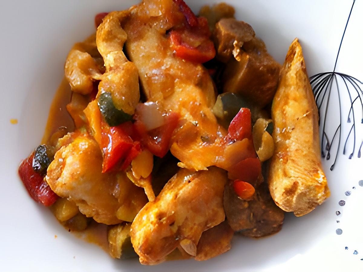 recette Tajine de poulet aux légumes grillés (compatible Dukan)