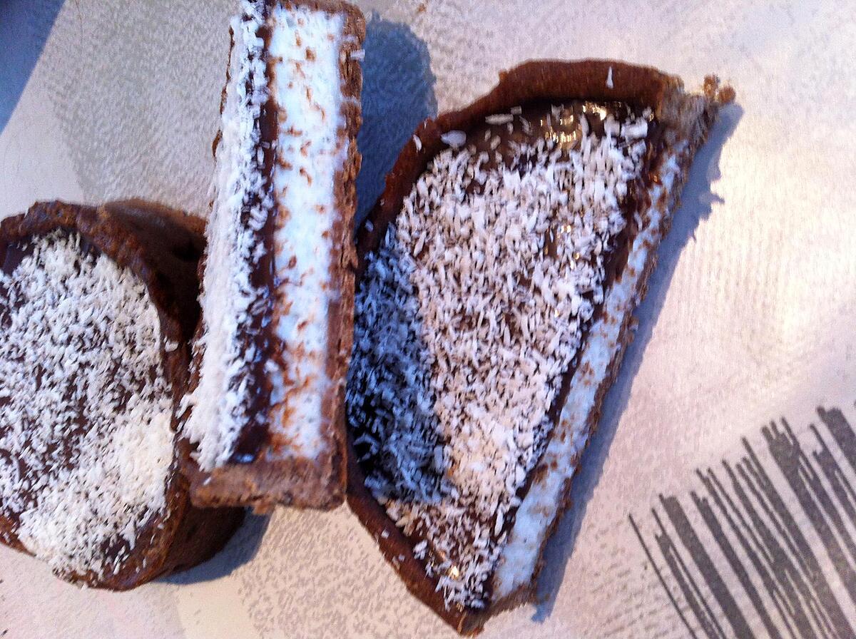 recette Tartelettes mousse coco et ganache au chocolat