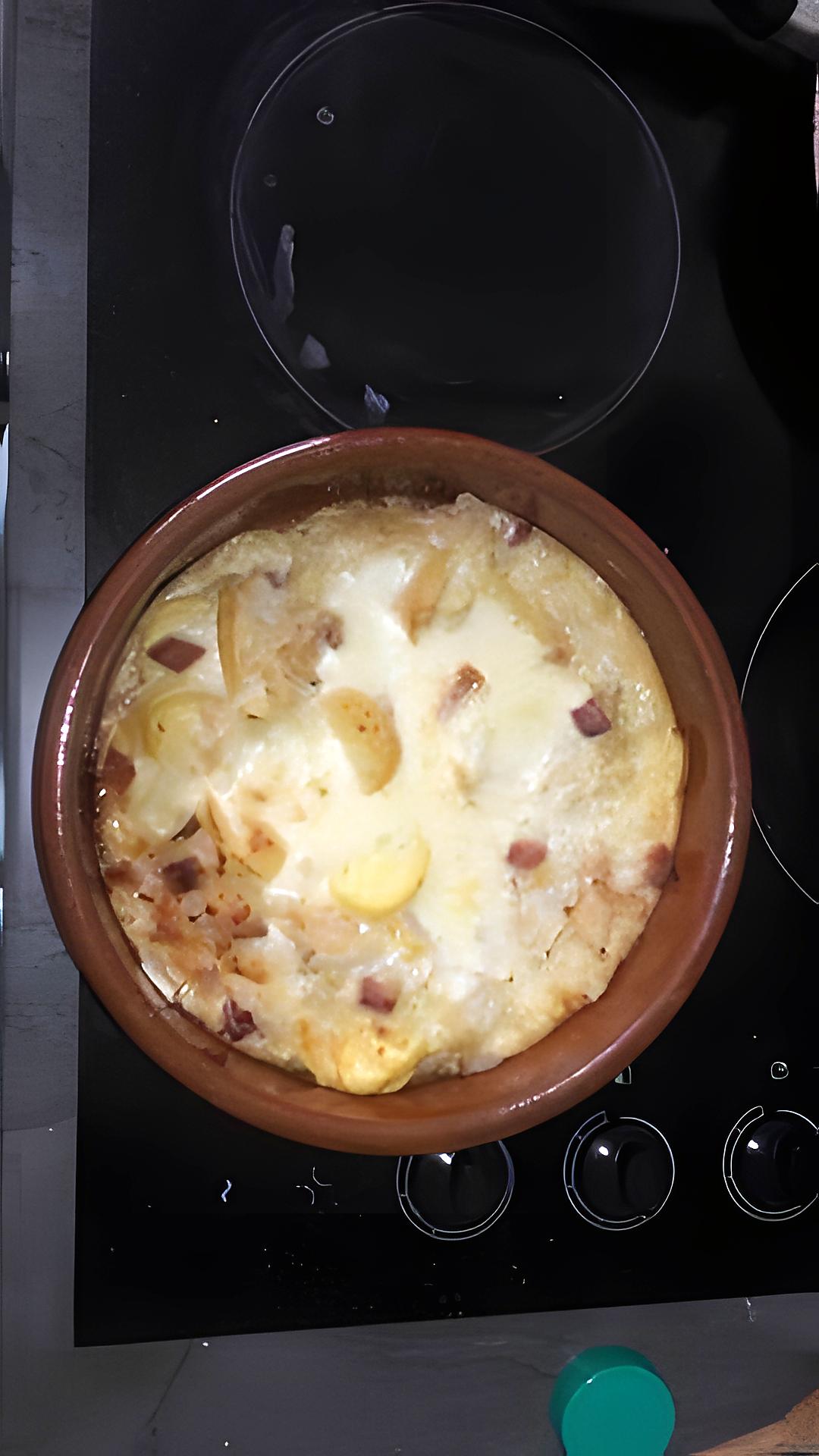 recette Gratin au chou blanc, jambon et pommes de terre.