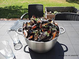 recette Moules à la crème d'ail