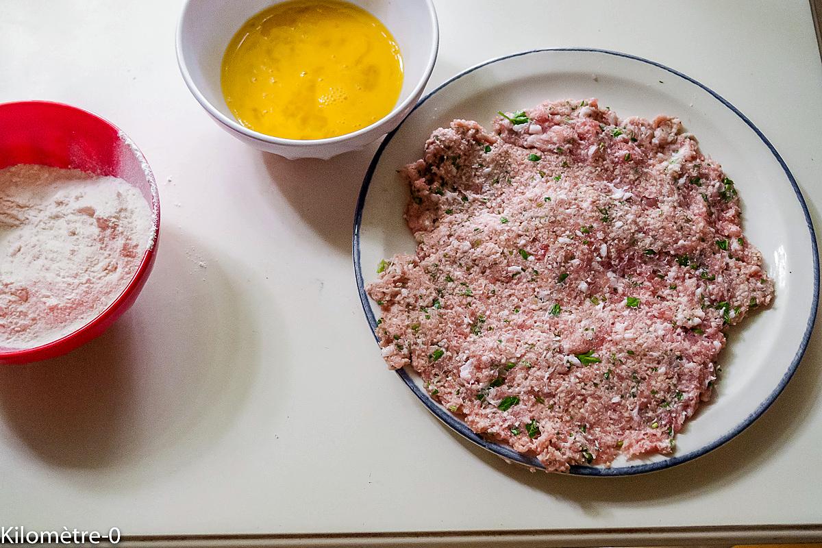 recette Oeuf mollet pané à la charcutière et asperges vertes