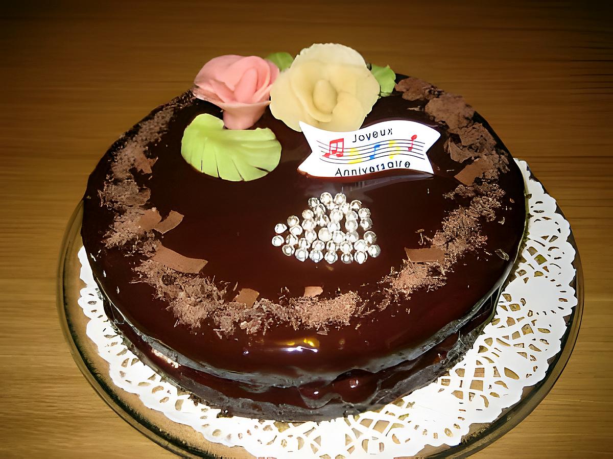 recette Gateau d'anniversaire ganache au chocolat noir