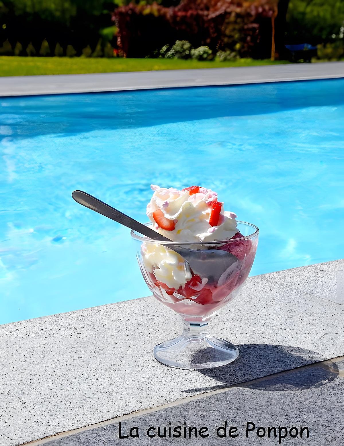 recette Glace à la fraise parfumée à la liqueur de basilic