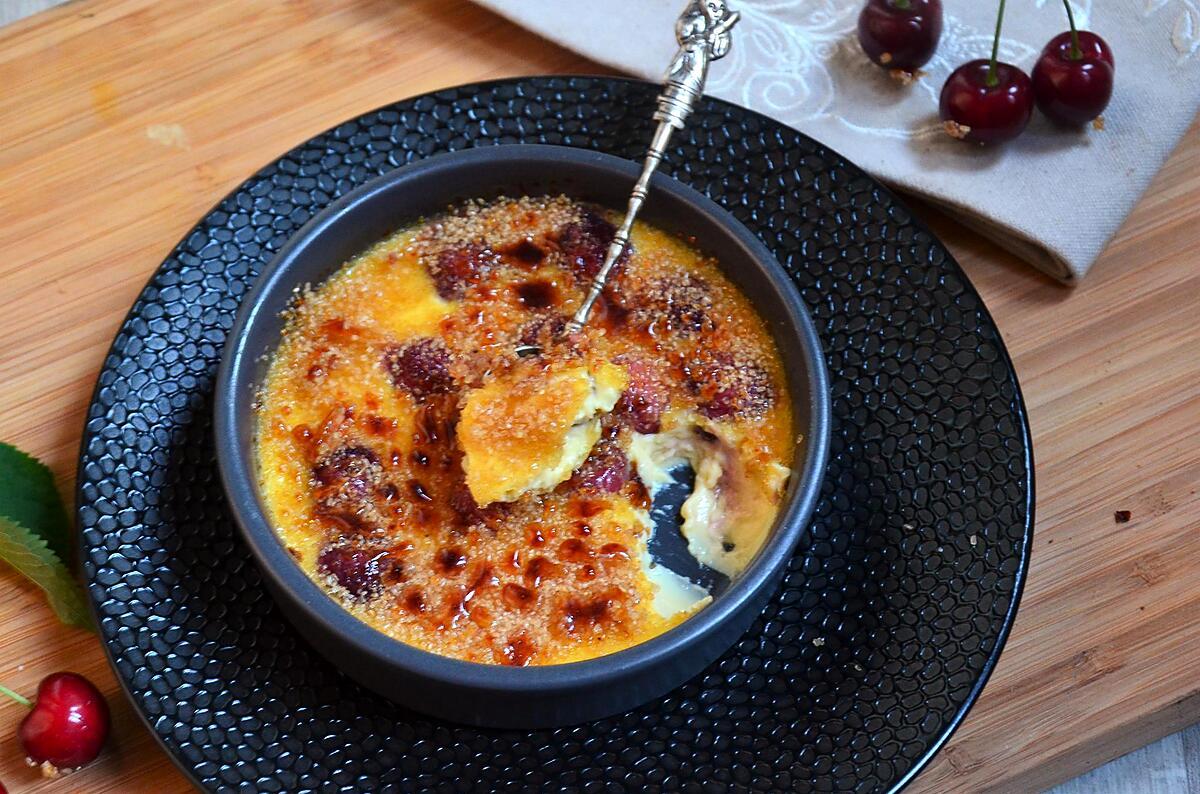 recette Crème brûlée aux cerises du jardin