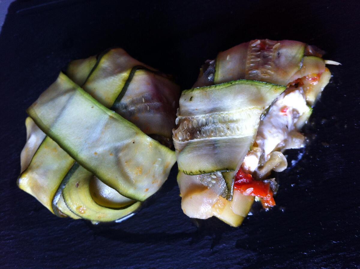 recette Ballotines de courgettes coeur ratatouille emmental (compatible dukan)