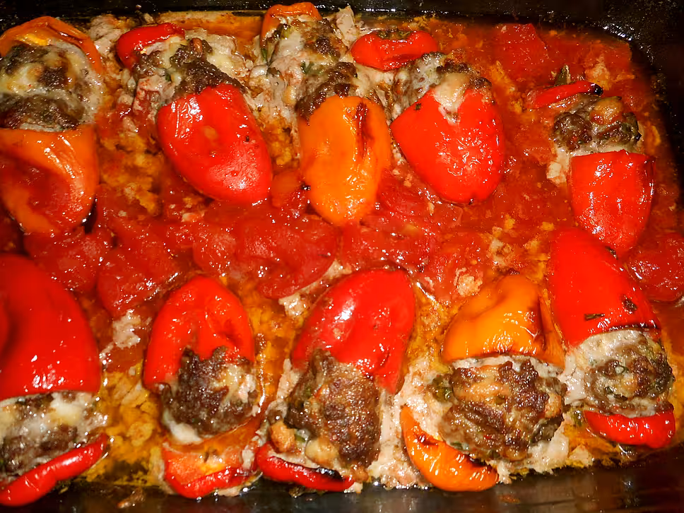 recette Mini poivrons farcis boeuf et mozzarella