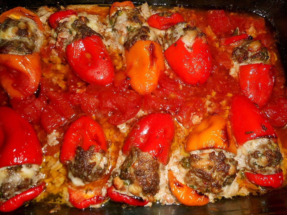 recette Mini poivrons farcis boeuf et mozzarella