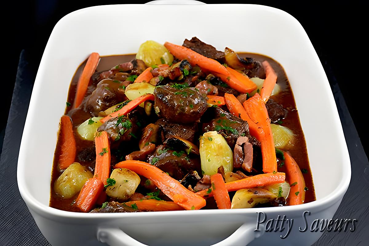 recette Boeuf Bourguignon au Four et Légumes Glacés