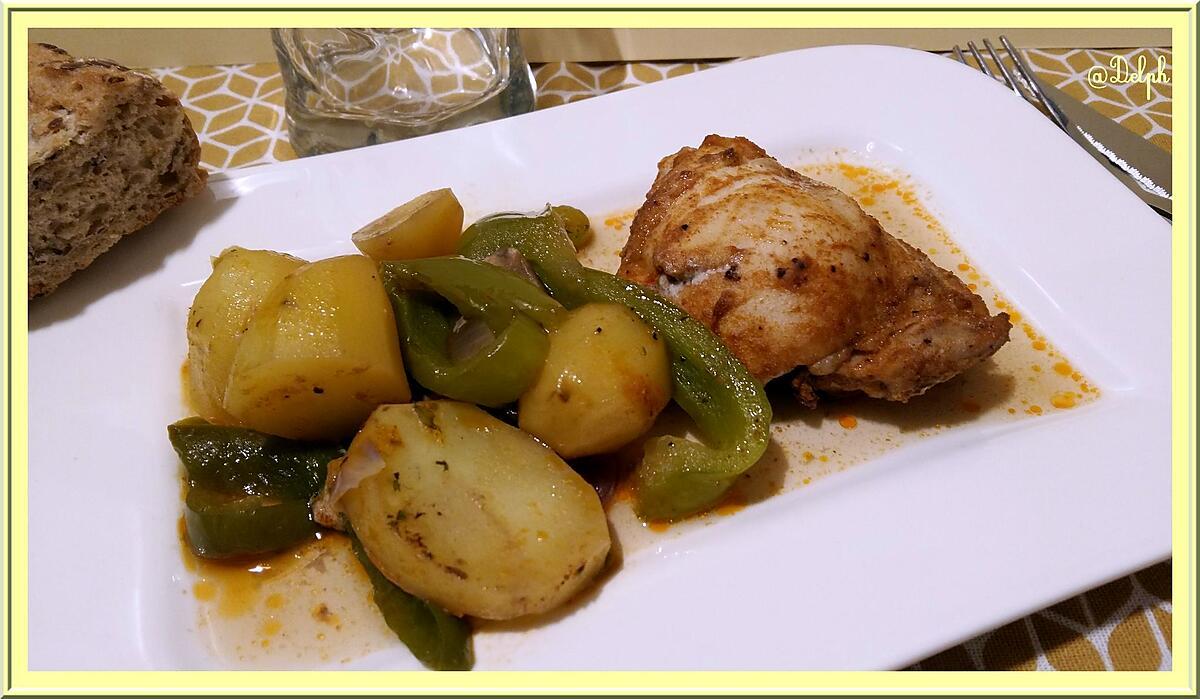 recette Poulet au paprika sur son lit de légumes