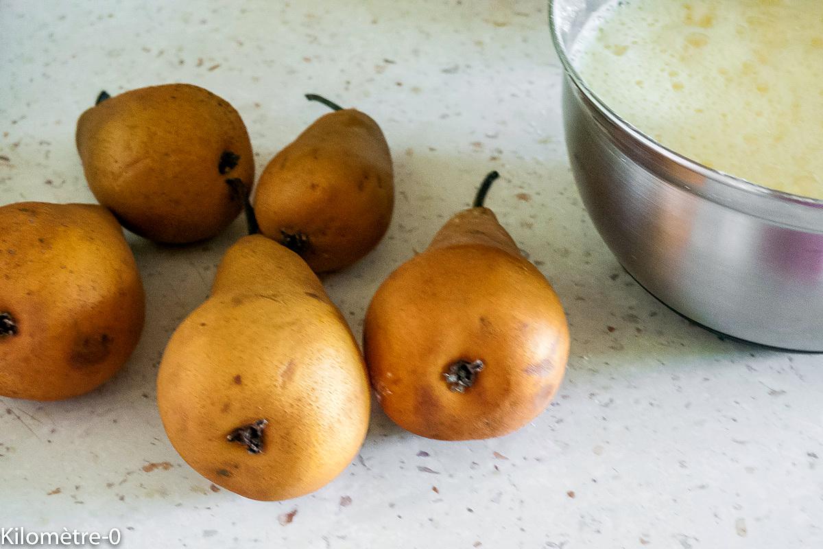 recette Flan aux poires et aux fleurs de sureau