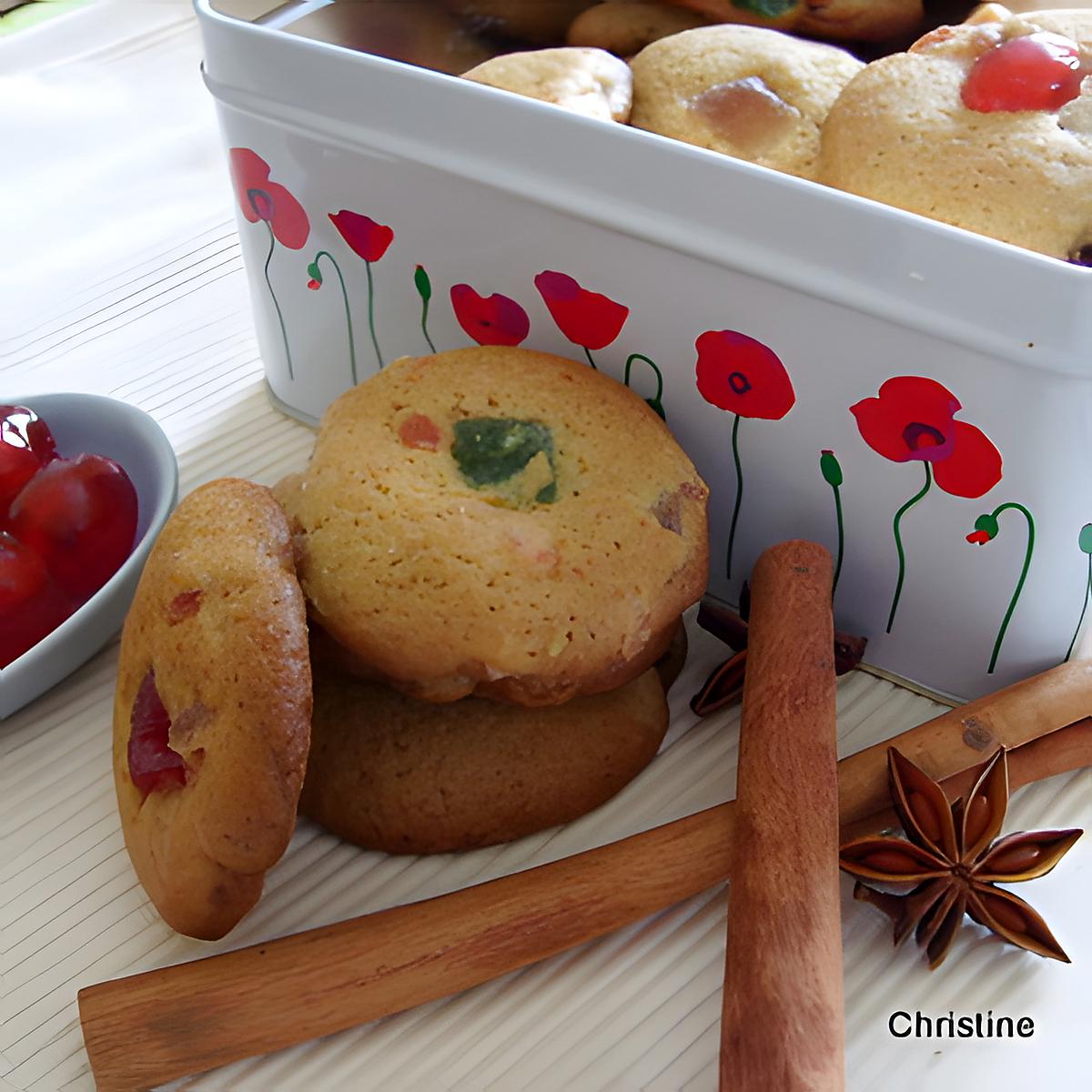 recette Coockies goût pain d'épices aux fruits confits