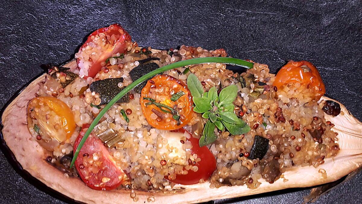 recette aubergine farcie au quinoa d'été