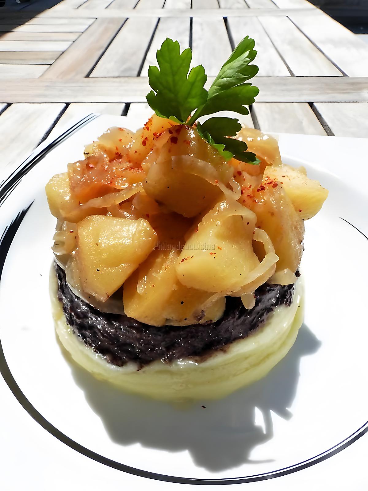 recette Parmentier de boudin noir (en boîte) aux 2 pommes