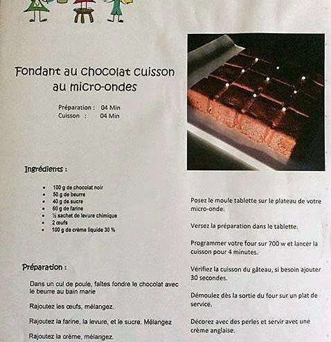 recette Moelleux chocolat au micro onde