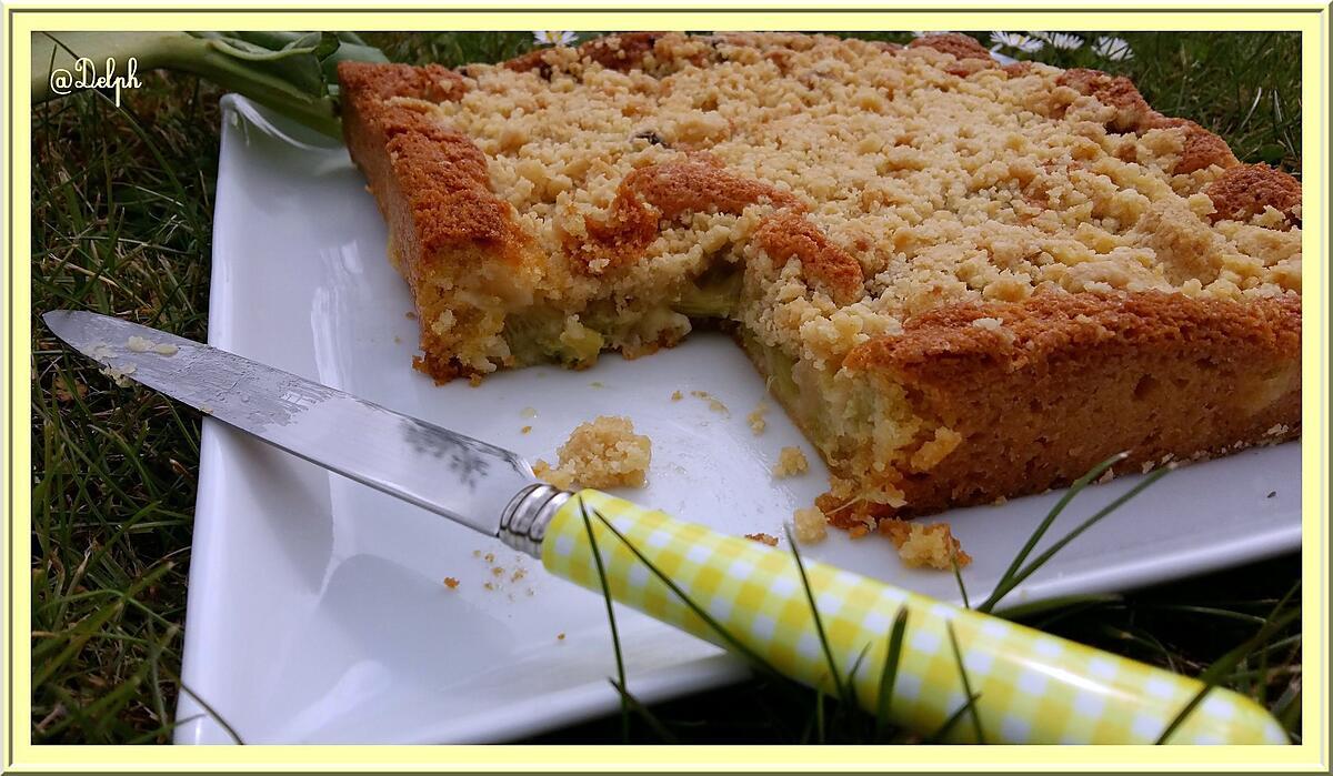 recette Gâteau streusel à la Rhubarbe