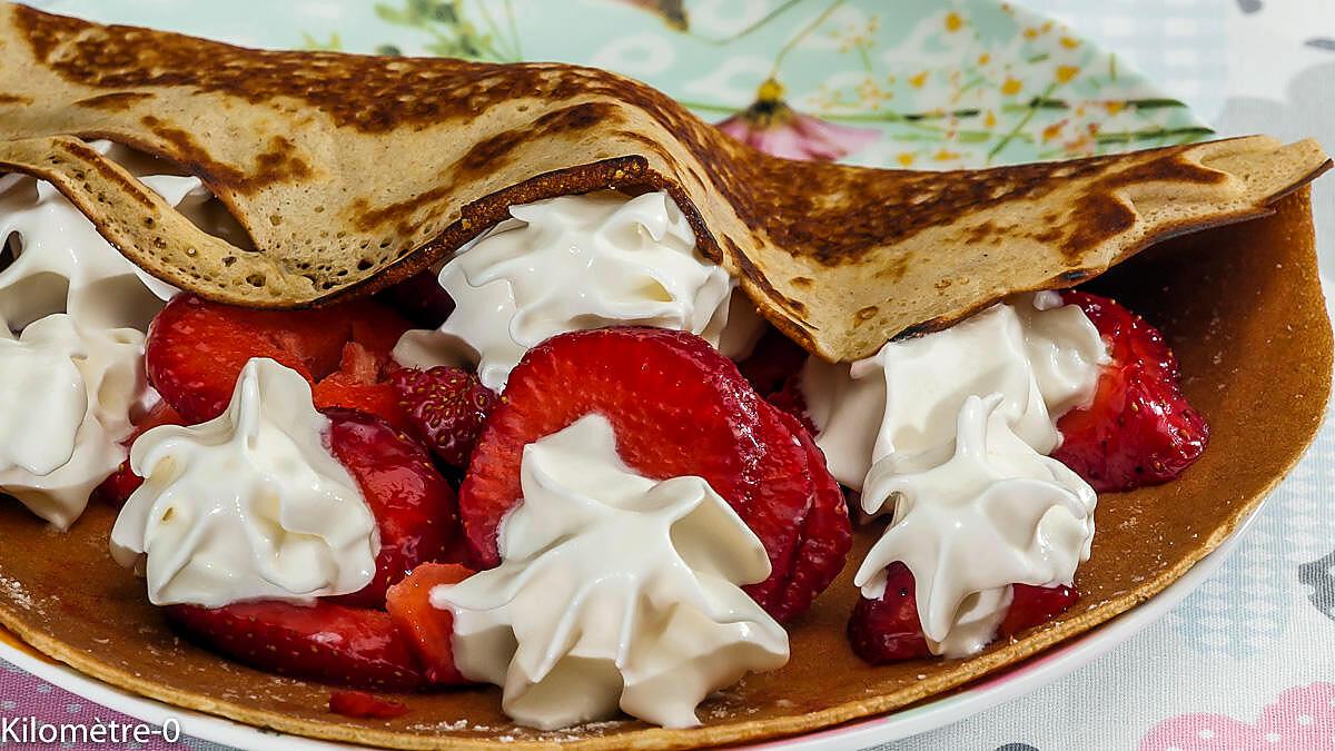 recette Crêpes aux fraises et à la chantilly