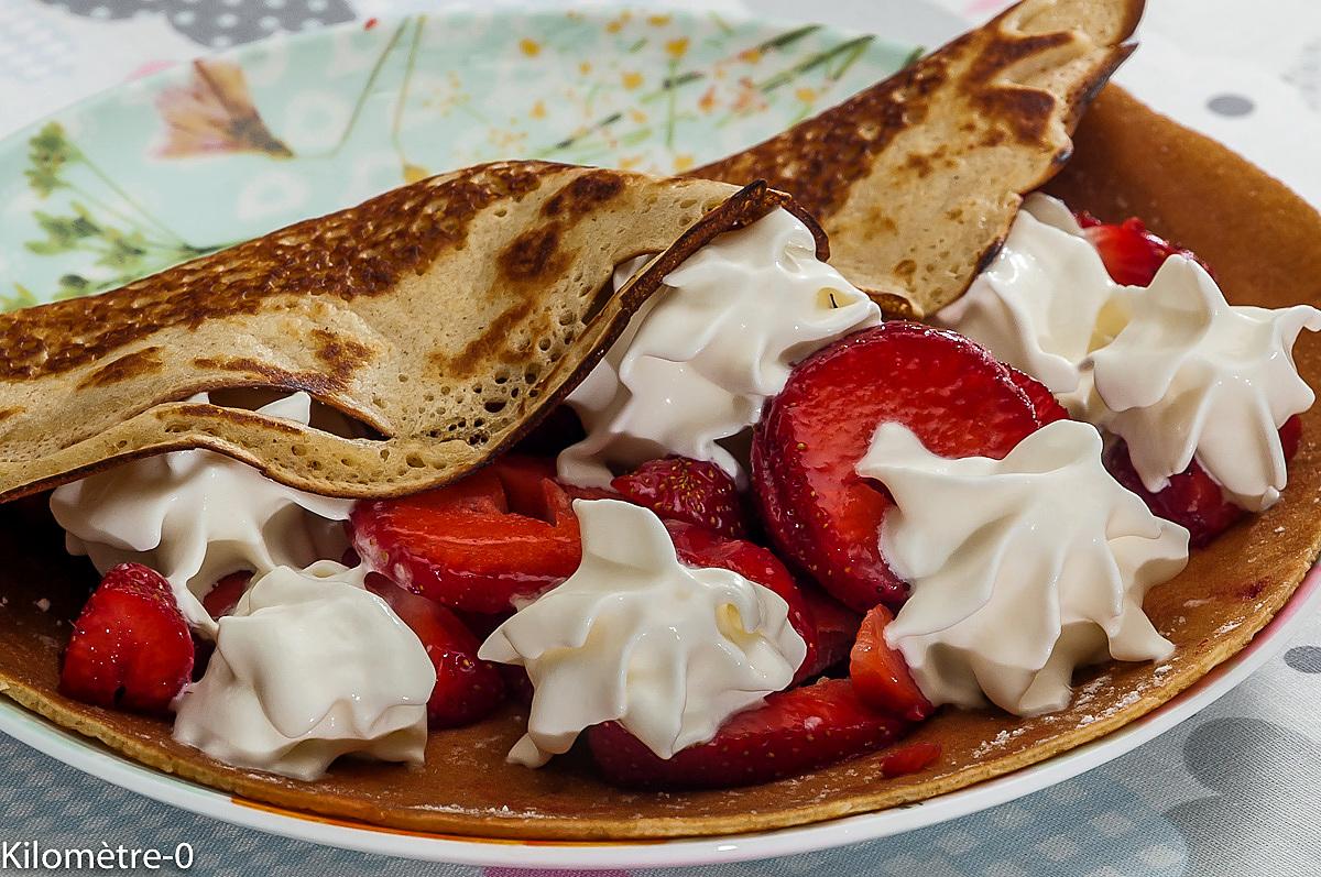 recette Crêpes aux fraises et à la chantilly