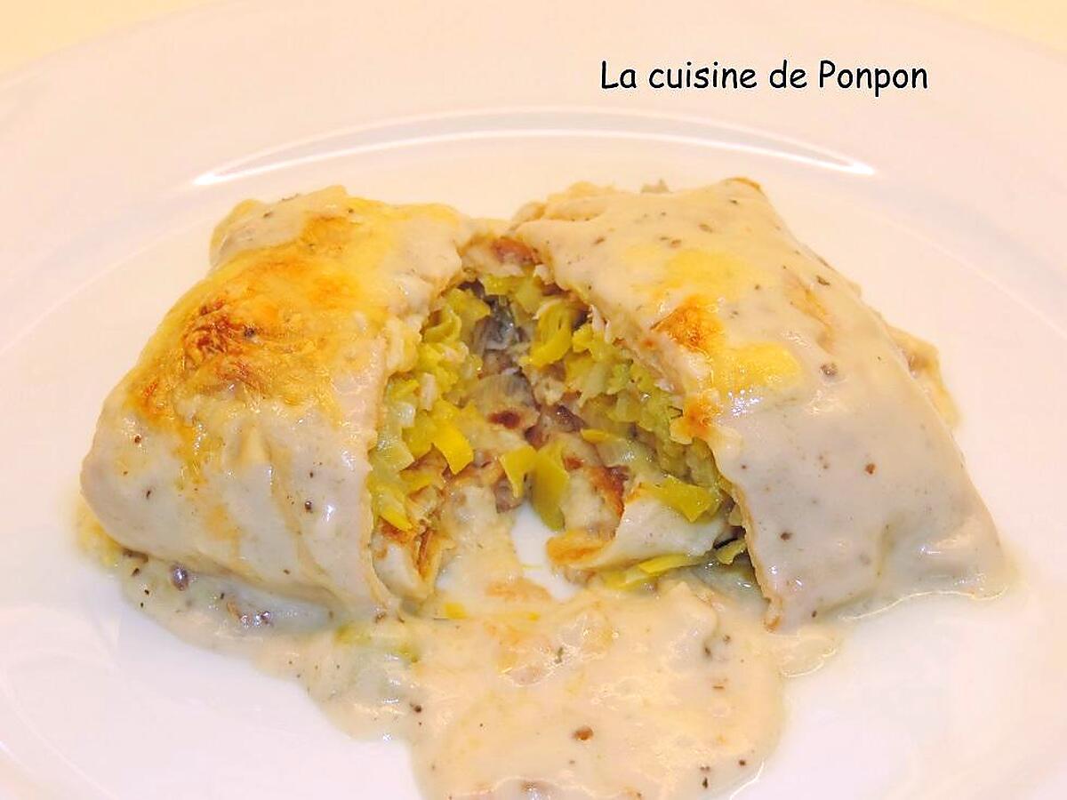 recette crêpe au saumon et poireau