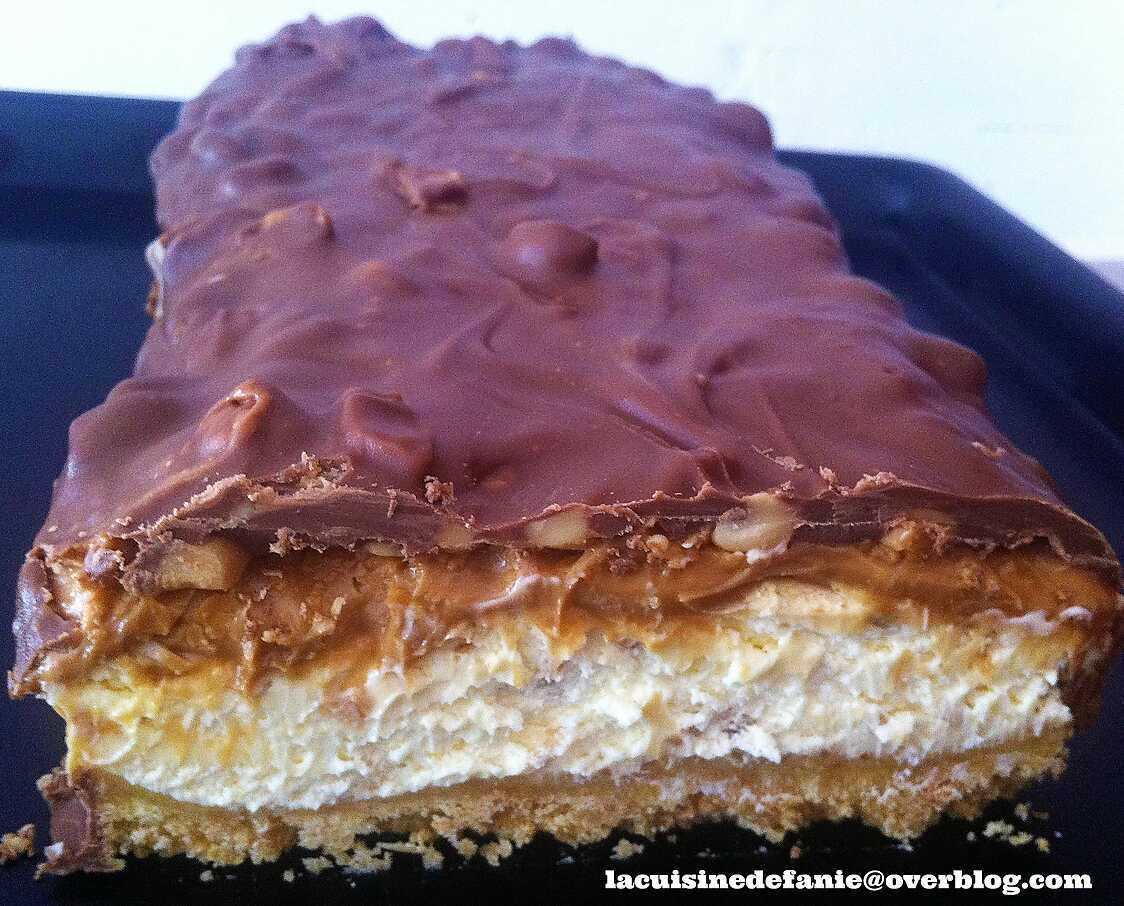 Tiramisu caramel, cacahuètes et chocolat façon Snickers