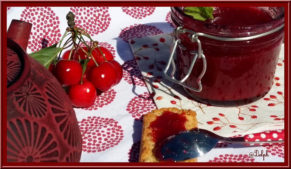 recette Confiture de Cerises et Menthe au Thermomix