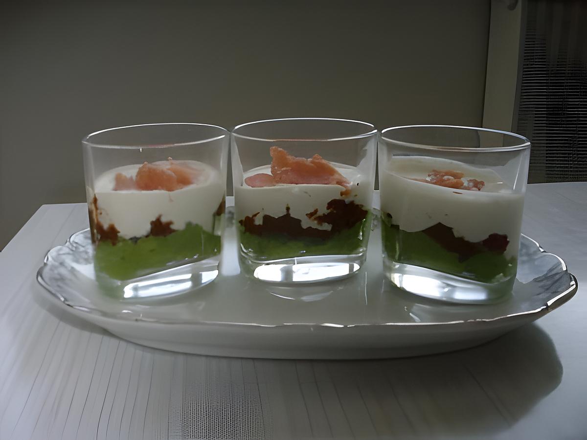 recette VERRINES AVOCAT, TOMATE ET SAUMON