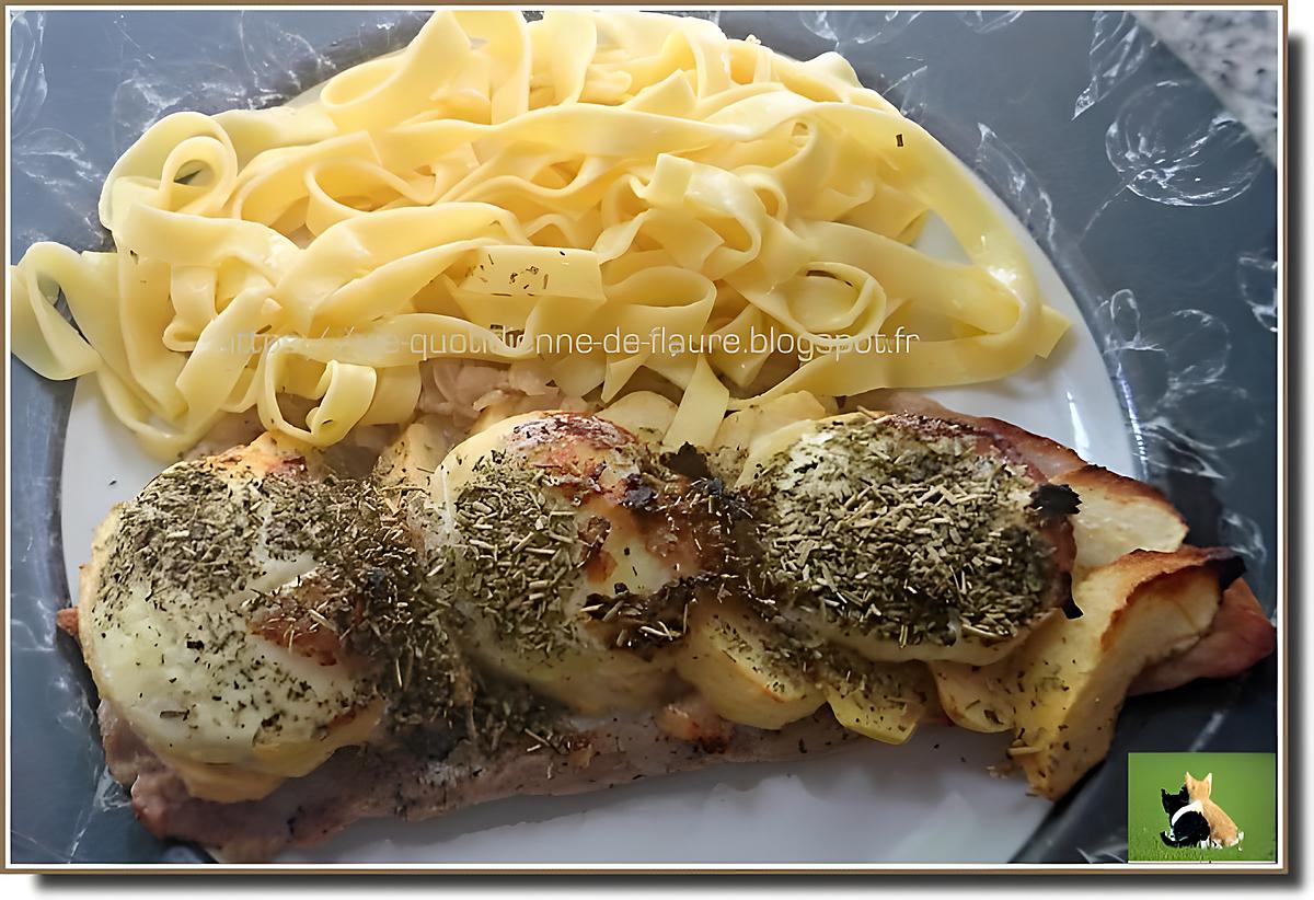 recette Escalope de veau au chèvre avec quelques rondelles de pomme