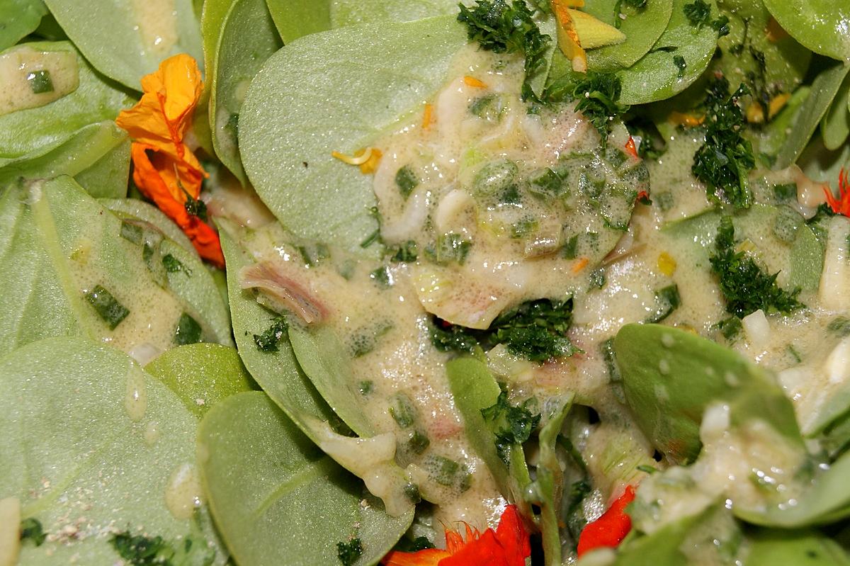 recette Salade de pourpier aux fleurs de capucines