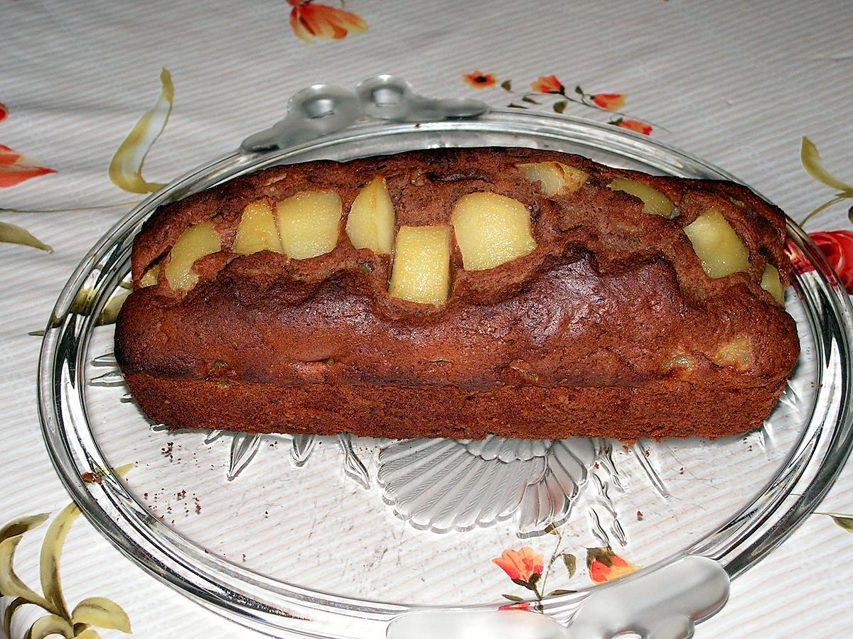 recette Cake aux poires et chocolat