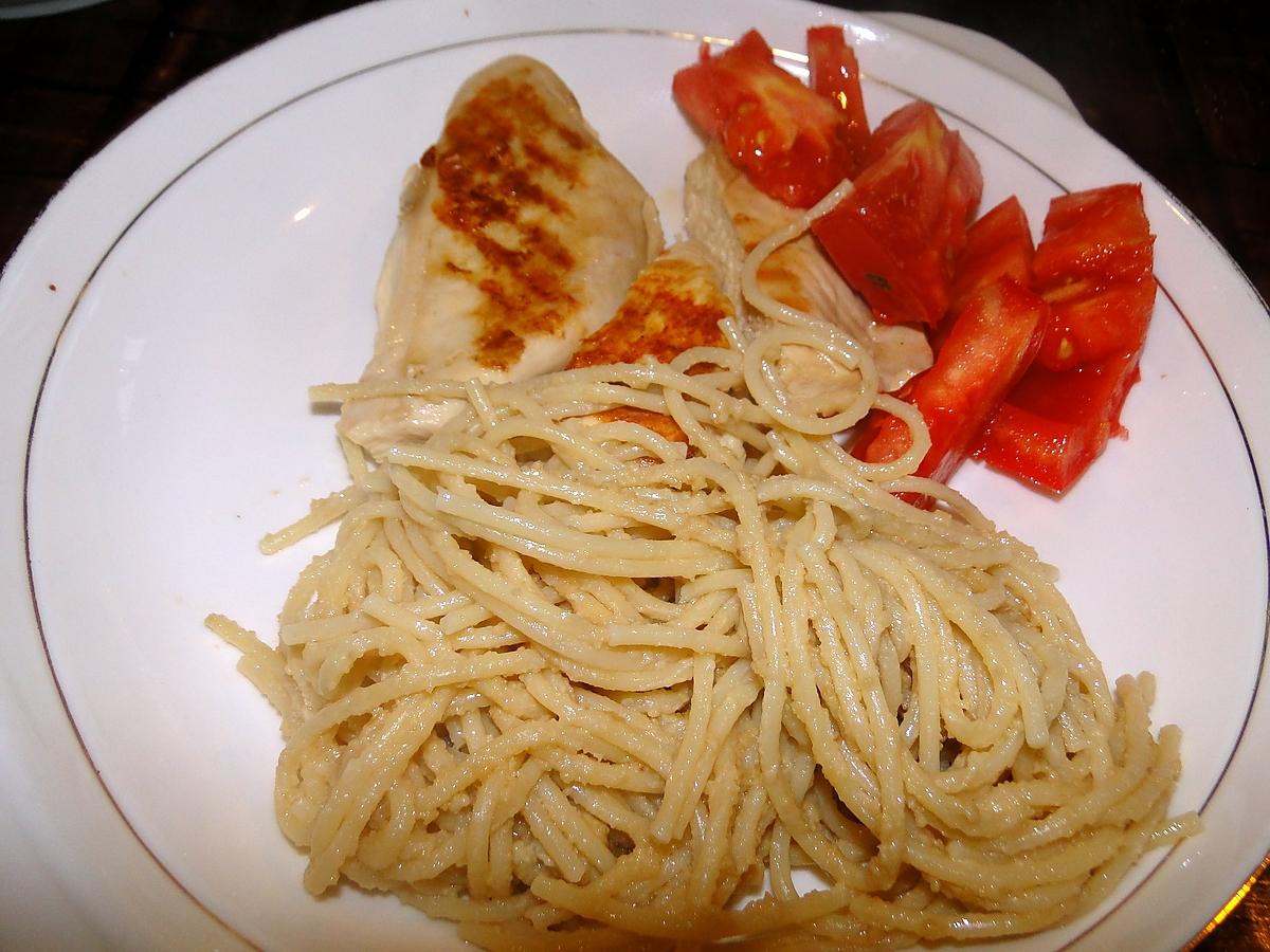 recette Poulet et spaghetti au sésame