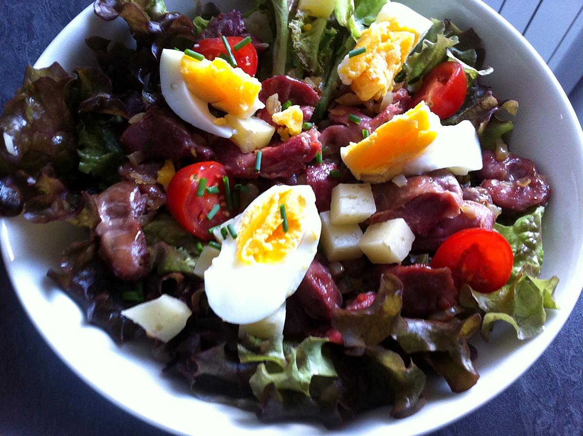 recette Salade de gésiers, tomme de Savoie et tomates cerises