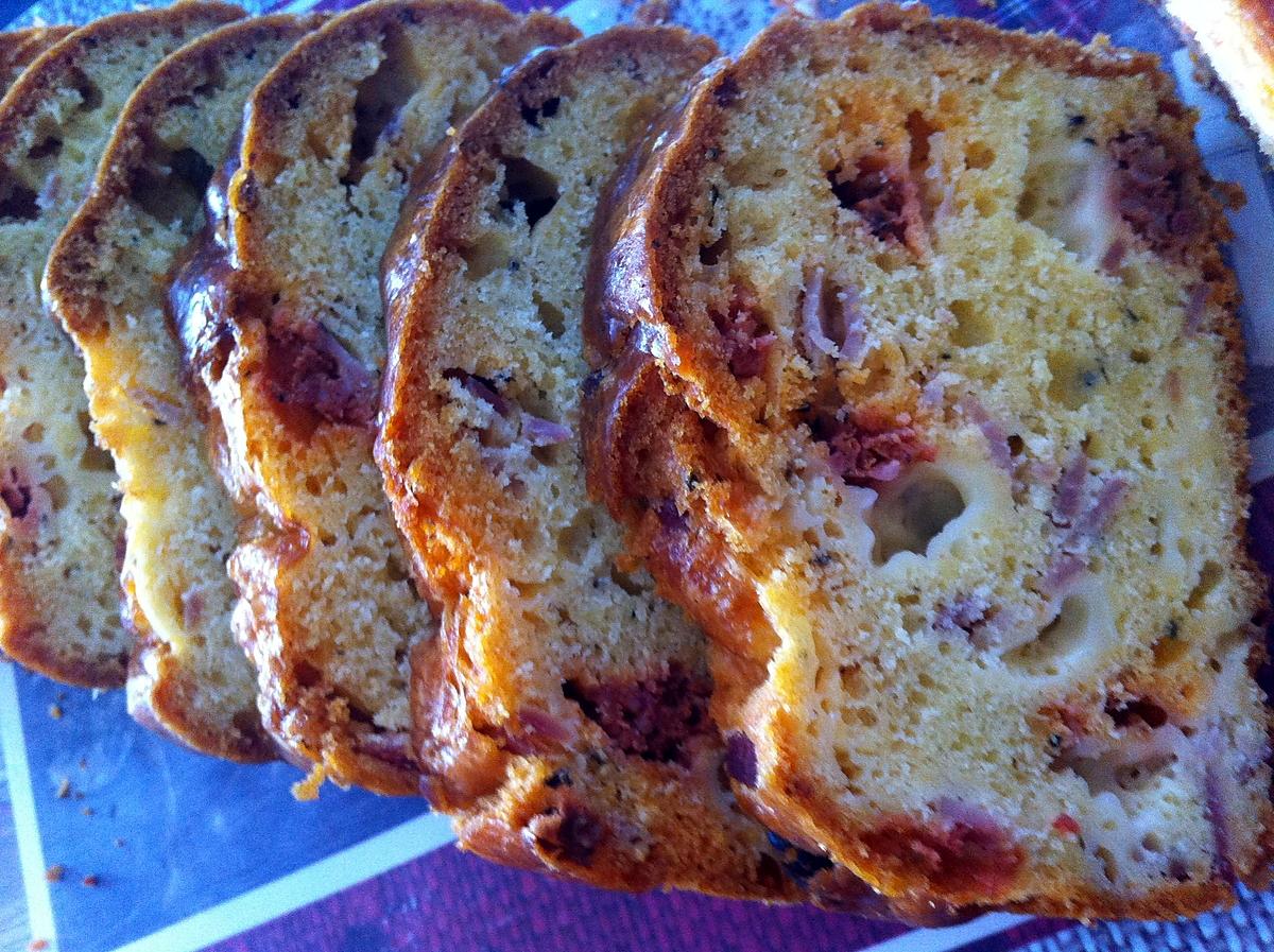 recette Cake salé soubressade, mozzarella et jambon fumé