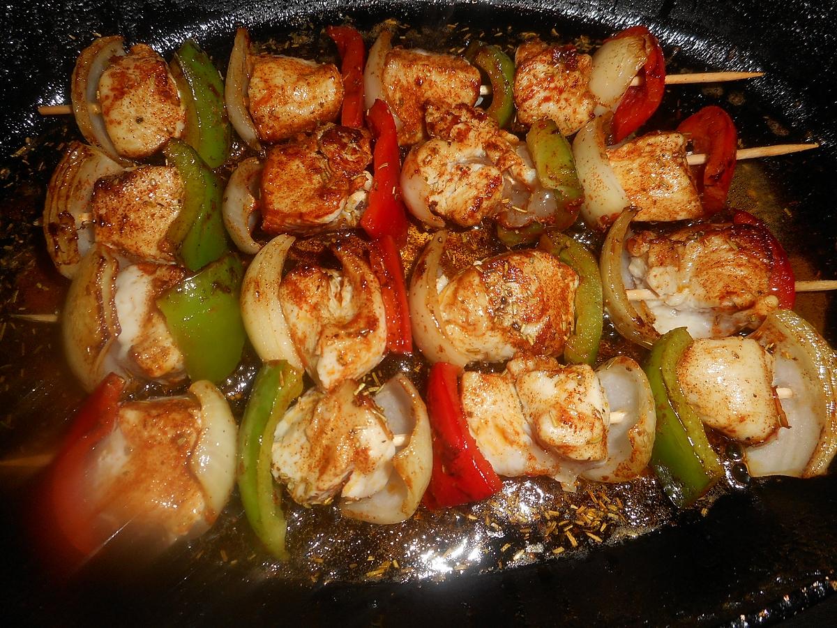 recette Brochettes de poulet a la hongroise