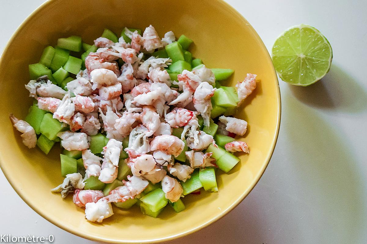 recette Tzatziki aux langoustines, radis et concombre