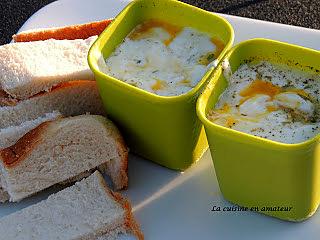 recette Oeufs cocotte au micro ondes