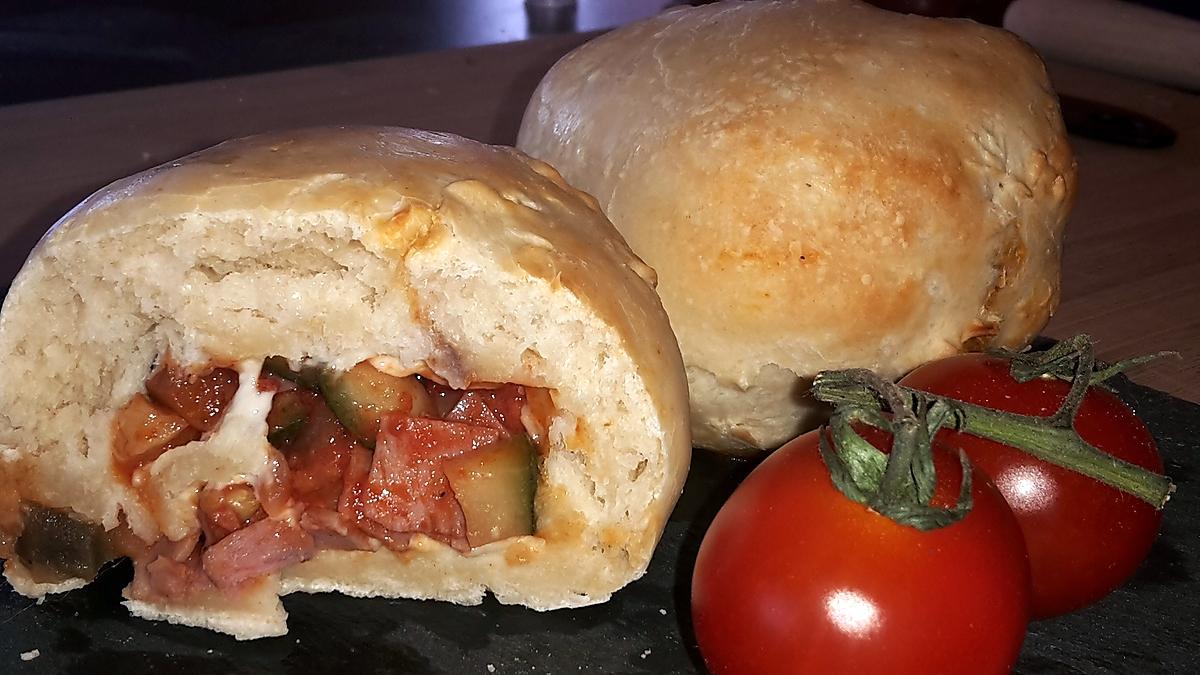 recette american buns jambon légumes d'été et mozza