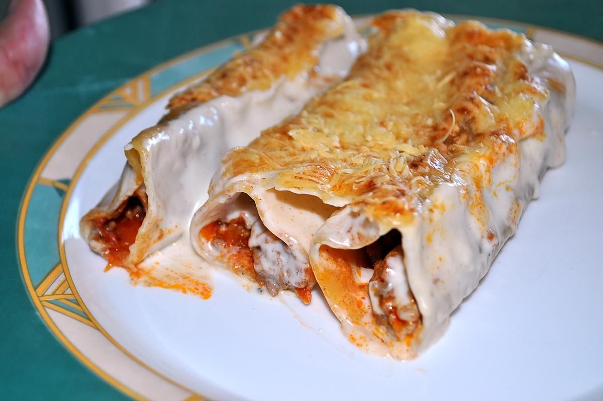 recette Cannelloni à la viande hachée sauce béchamel