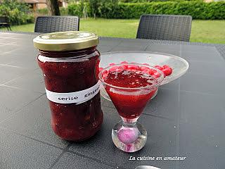 recette Confiture de cerises au gingembre au micro-ondes