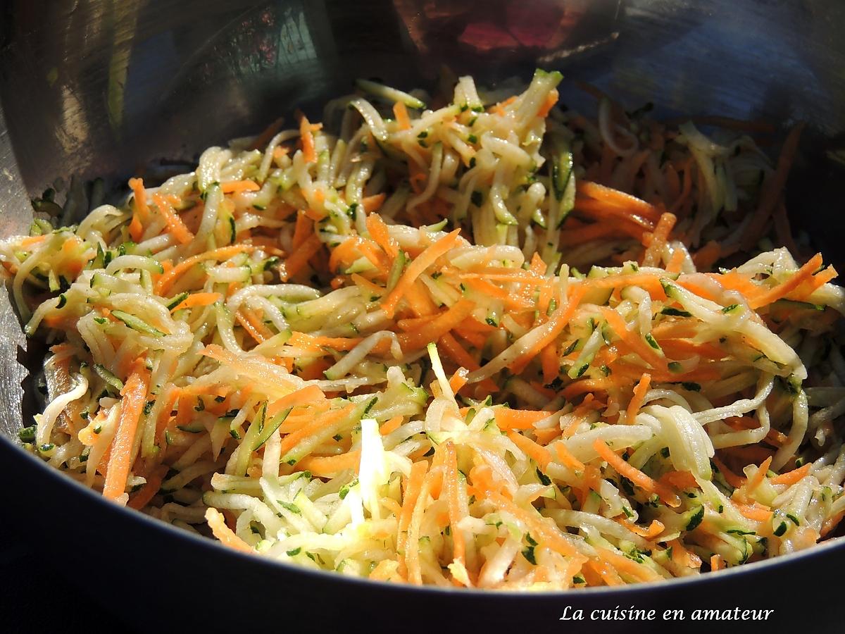 recette Salades de carottes et courgettes avec une vinaigrette sauce soja