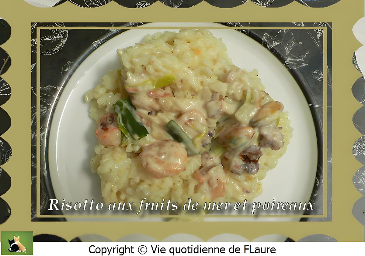 recette Risotto, mélange de fruits de mer et poireaux