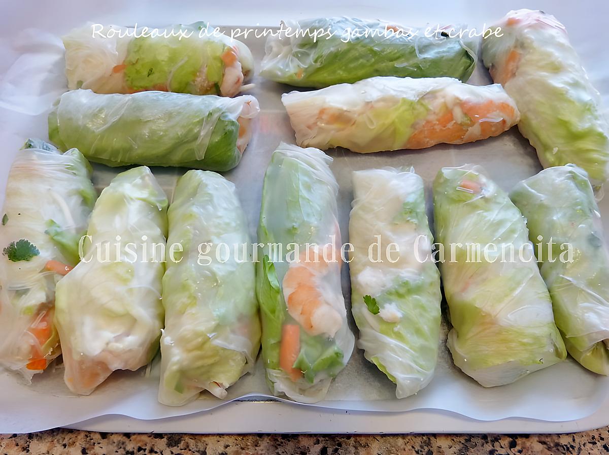 recette Rouleaux de printemps gambas et crabe