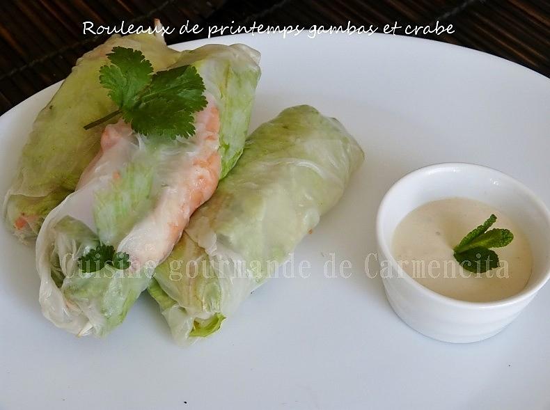 recette Rouleaux de printemps gambas et crabe