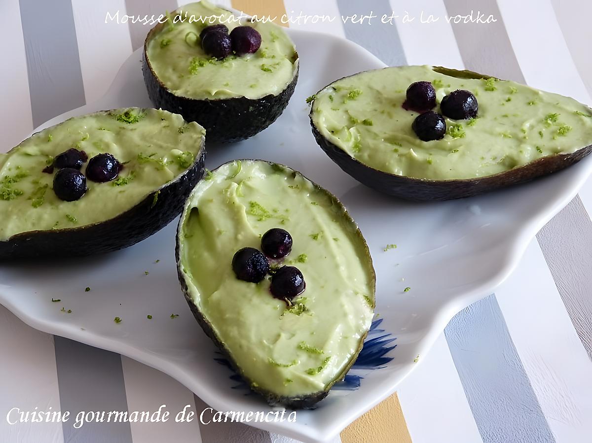 recette Mousse d'avocat au citron vert et vodka