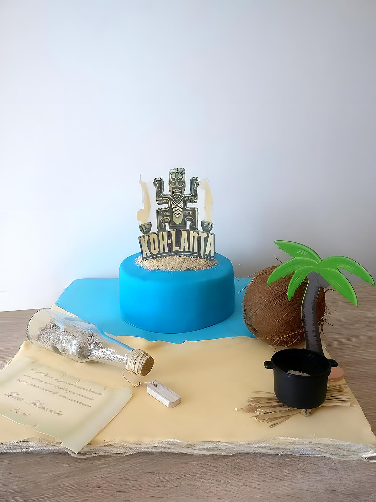 recette Gâteau d'anniversaire:Koh-lanta!