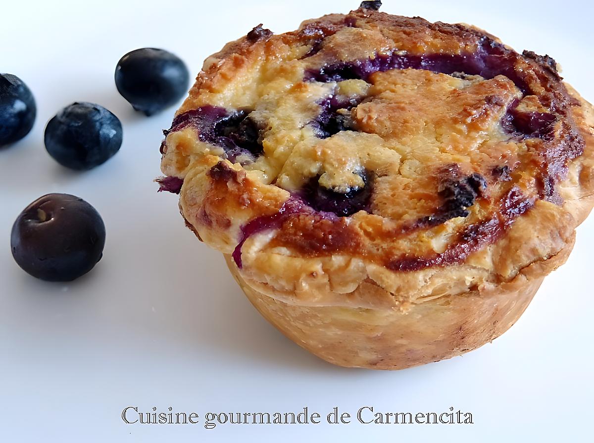 recette Gâteau feuilletés à la crème d’amande et myrtilles